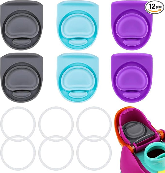 6 Sets Replacement Stopper and O Ring Gasket Compatible with Owala FreeSip 24oz 32oz,Water Bottle Lid Insert Cap Rubber Seal Parts for Owala 16/19/24/32/40oz Mouthpiece Accessories Z6S5