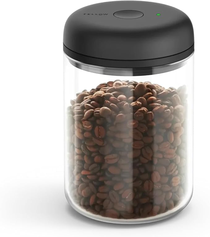 Fellow Atmos Electric Vacuum Canister & Storage Container - Airtight Coffee & Food Storage Containers - Coffee Containers - (Clear Glass, 1.2 Liter)