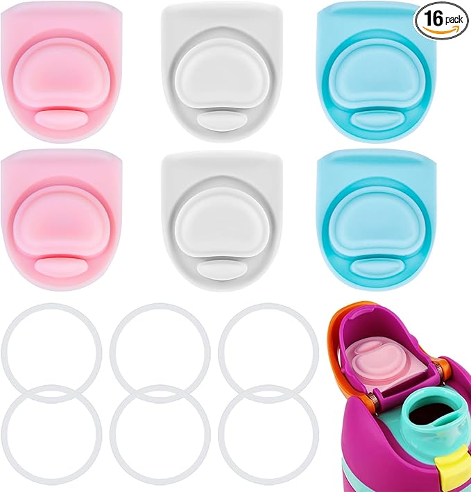 6 Sets Replacement Rubber Stopper and O Ring Gasket Compatible with Owala FreeSip 24oz 32oz,Water Bottle Lid Insert Cap Seal Parts for Owala 16/19/24/32/40oz Mouthpiece Accessories Z6S2
