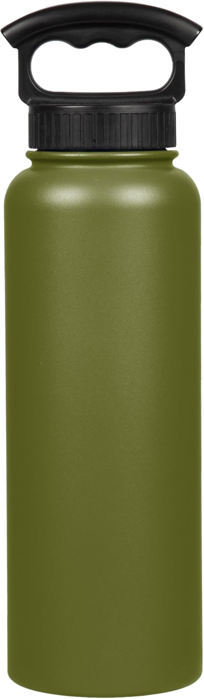 FIFTY/FIFTY Double Wall Vacuum Insulated Water Bottle, Stainless Steel, Wide Mouth with Three Finger Cap
