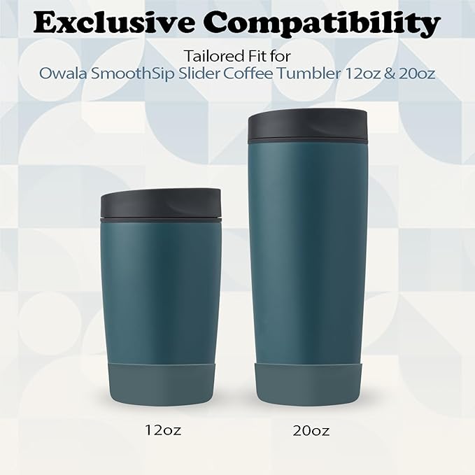 2Pcs Silicone Boot for Owala SmoothSip Slider Coffee Tumbler 20oz 12oz, Anti-Slip Sleeve for Travel Coffee Mug, Protective Accessories for Owala BPA Free (High Dive)