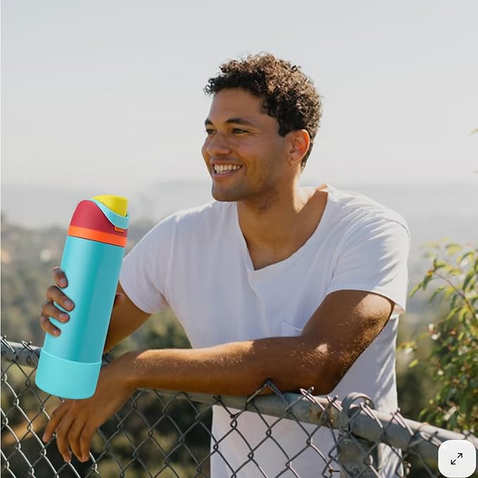2PCS Silicone Water Bottle Boot, Compatible with Owala 24oz 32oz 40oz, Protective Anti-Scratch & Anti-Dent No Noise Sleeve Cover for FreeSip/Twist/Flip Water Bottles (Summer Sweetness, 24oz)
