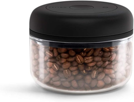 Fellow Atmos Vacuum Coffee Canister & Food Storage Container - 0.4 Liter Canister holds up to 6 oz of Coffee Beans - Airtight Food Storage Containers - Coffee Containers - 0.4 Liter - Clear Glass