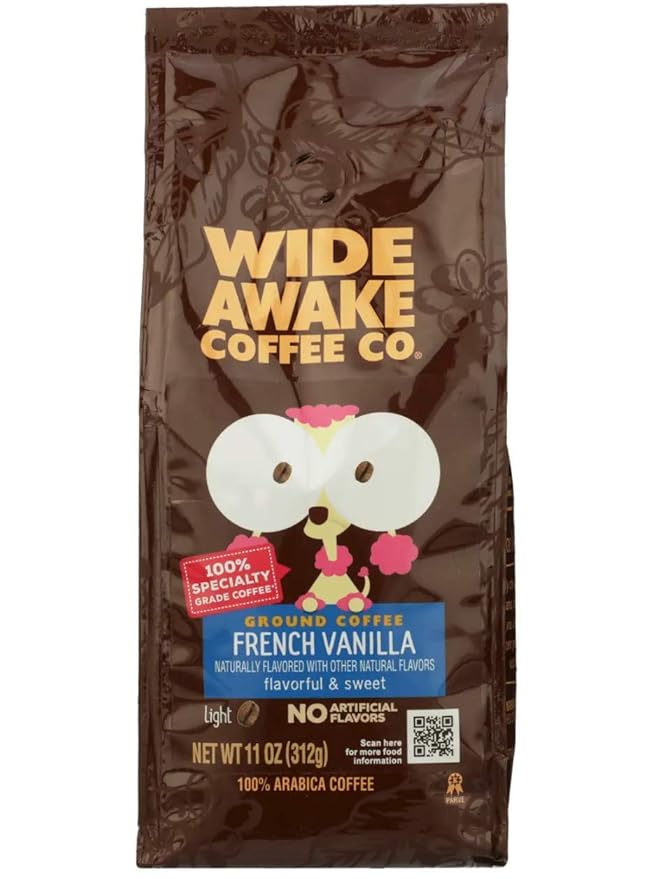 Wide Awake Coffee French Vanilla Ground Coffee, 12 Ounce