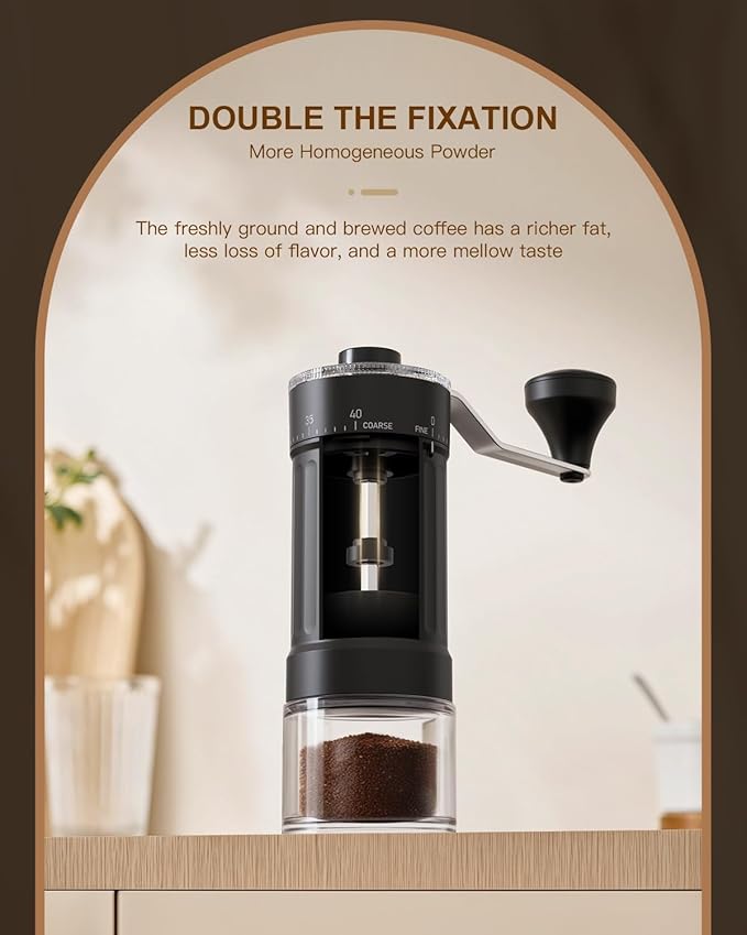 Manual Coffee Grinder, 40 Levels External Adjustment, Portable Hand Coffee Bean Mill, Ceramic Burr Coffee Grinder