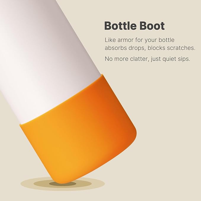 Boot for Owala 32 oz Twist/FreeSip/Flip Stainless Steel Water Bottle, Silicone Rubber Bottom Protector for Owala 32 oz Water Bottle (Orange)
