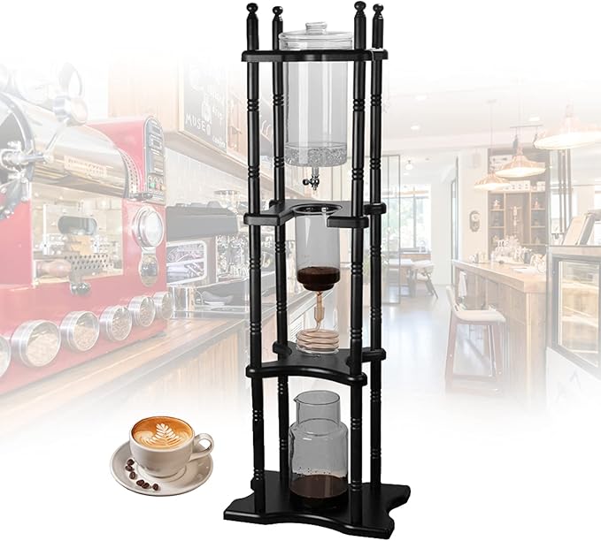 CheriMuMu Cold Brew Iced Coffee Maker, Cold Brew Coffee Tower for Home Kitchen Use, Slow Drip Japanese Cold Brew Maker with Adjustable Drip Rate for Iced Coffee Lovers & Beginners