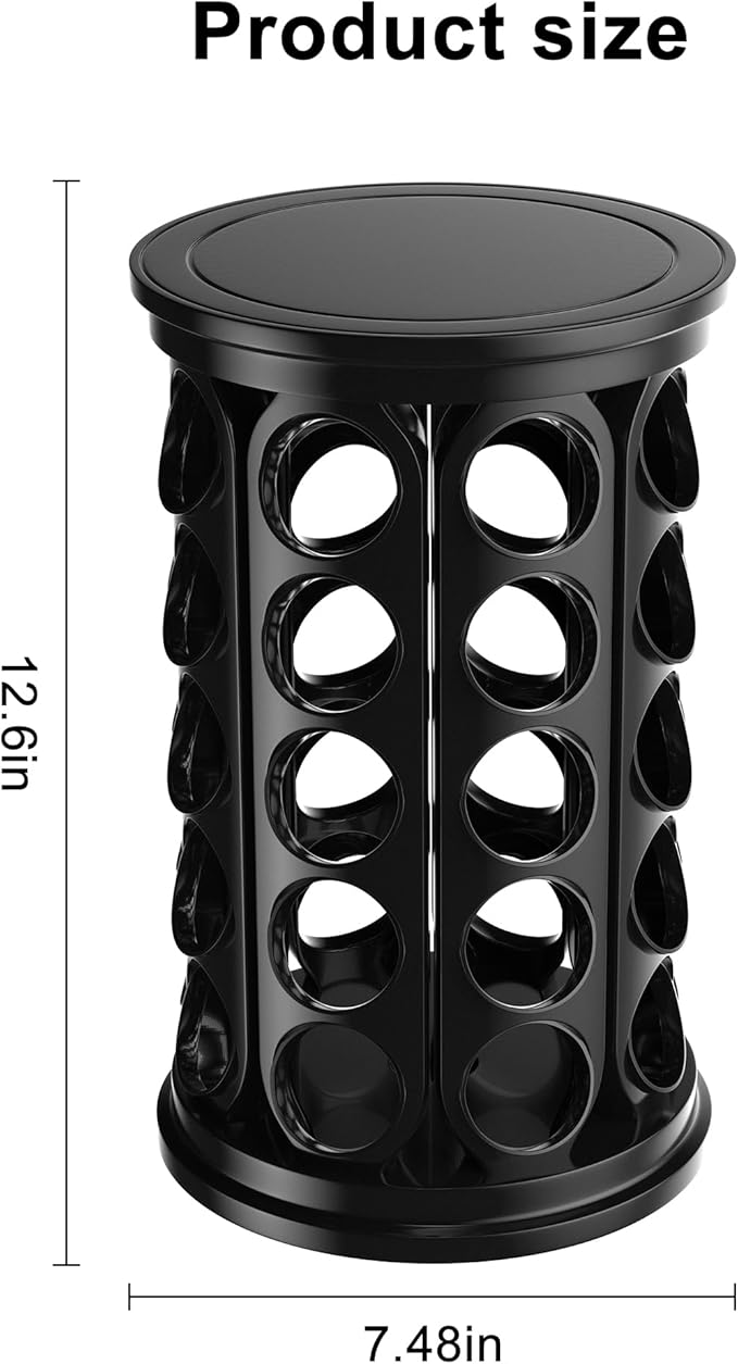 CEHNCEH K Cup Holder: Coffee Pod Carousel Organizer, Compatible with 40 Keurig K-Cup Pods, Spins 360-Degrees - Lazy Susan Platform, Home or Office Kitchen Counter Organize (Black)