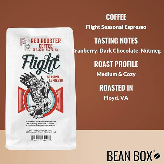Flight Seasonal Espresso - Roasted by Red Rooster Coffee - Whole Bean Coffee - 2 Pound Bag