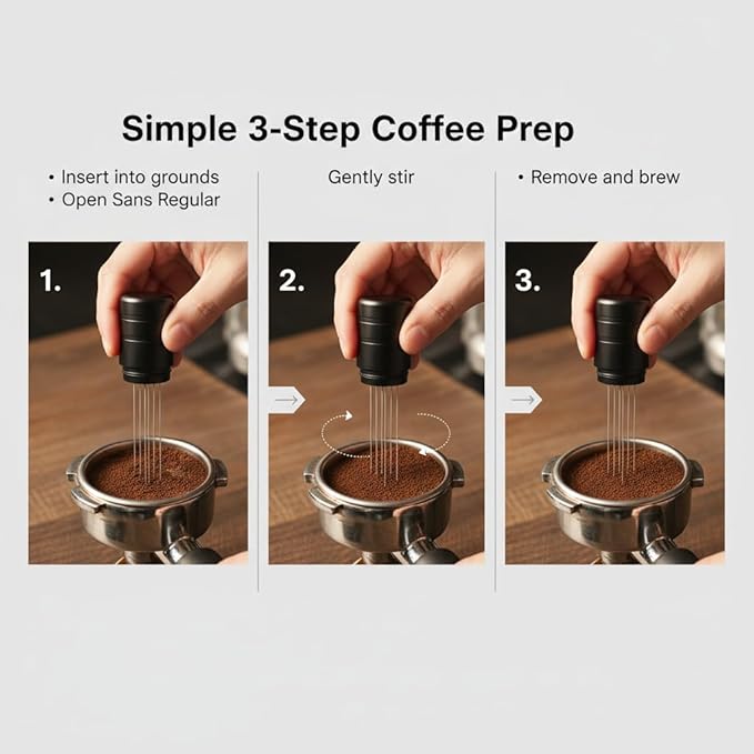 WDT Tool Espresso with 6 Needles, Espresso Distribution Tool & Coffee Stirrer for Barista – Espresso Accessories Kit, Espresso WDT Tool for Even Extraction, Coffee Bar & Espresso Machine Tools