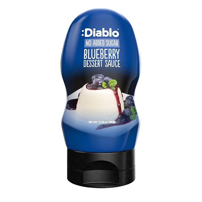 Diablo Blueberry Dessert Sauce | No Added Sugar | Gluten Free | Diabetic Friendly | Hamper Available - Perfect for Gifting | 350g 12.35oz