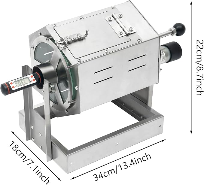 Uphilltool Coffee Bean Roaster, 300-1200g Coffee Bean Baker Gas Burner Drum Type Roasting Machine with 5-59RPM Adjustable Speed for Home and Commercial Use