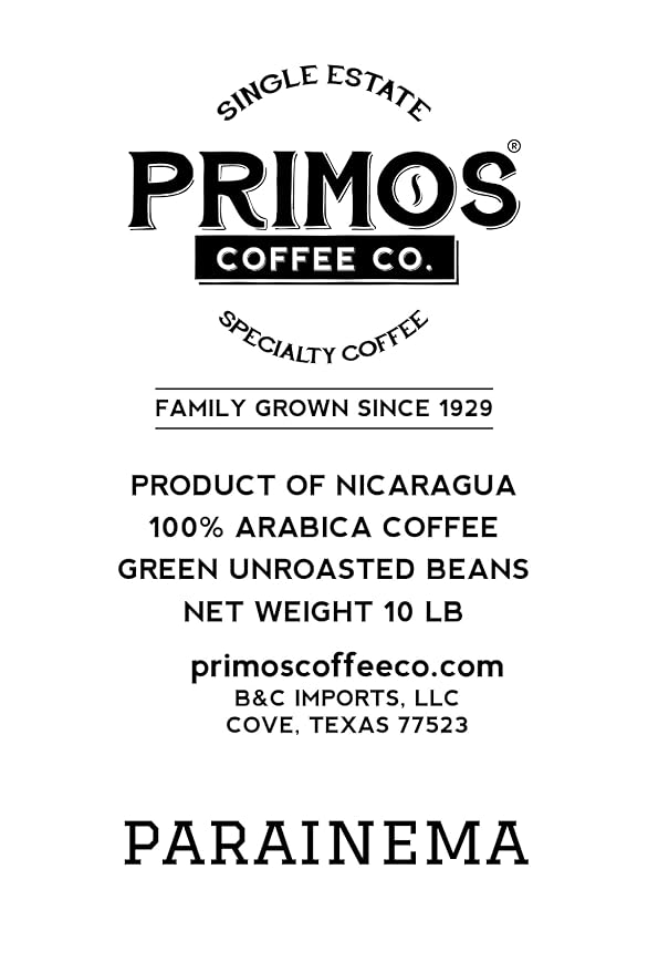 10 Lb, Single Origin Unroasted Green Coffee Beans, Specialty Grade From Single Nicaraguan Estate, Direct Trade (Parainema Varietal)