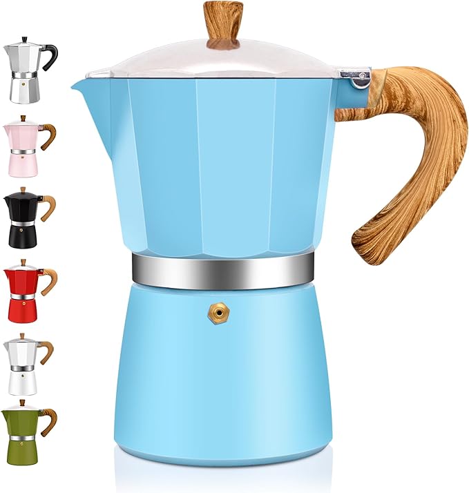 DITOSH 3 Cup Aluminum Espresso Stovetop Moka Pot Express Coffee Maker Percolator Italian Classic Mocha Coffee Machine for Italian and Cuban Cafe Brewing for Home & Camping 150ml 5oz
