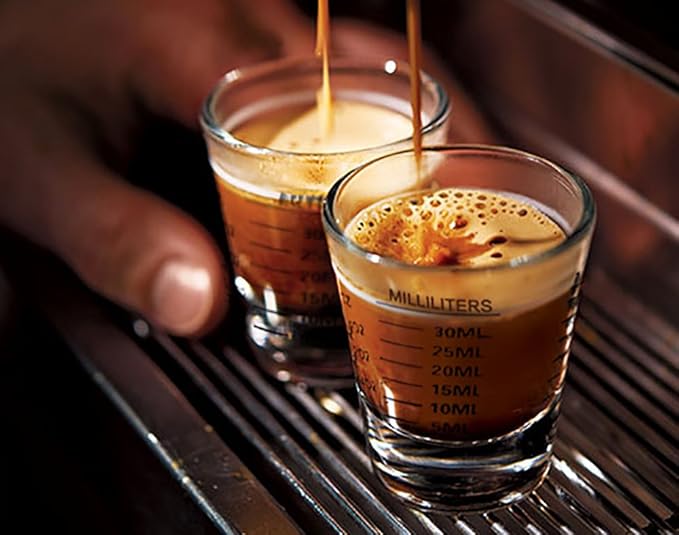 Shot Glasses Measuring cup Espresso Shot Glass Liquid Heavy Wine Glass 2 Pack 26-Incremental Measurement 1oz, 6 Tsp, 2 Tbs, 30ml (Black and Red)