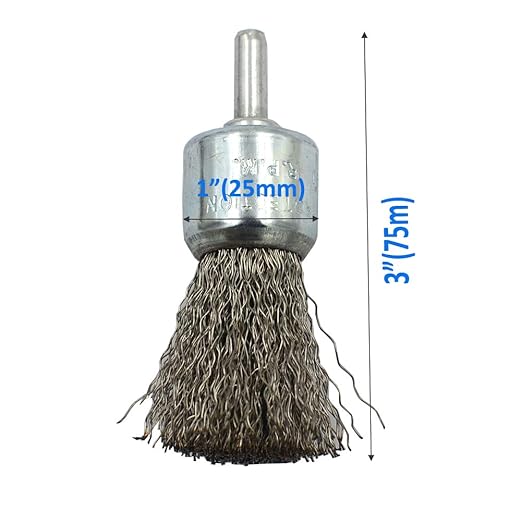DGOL 5 Packs 1 inch (25mm) Stainless Steel Wire Knot End Cup Brush with 1/4 inch Round Shank for Drill Not for Die Grinder