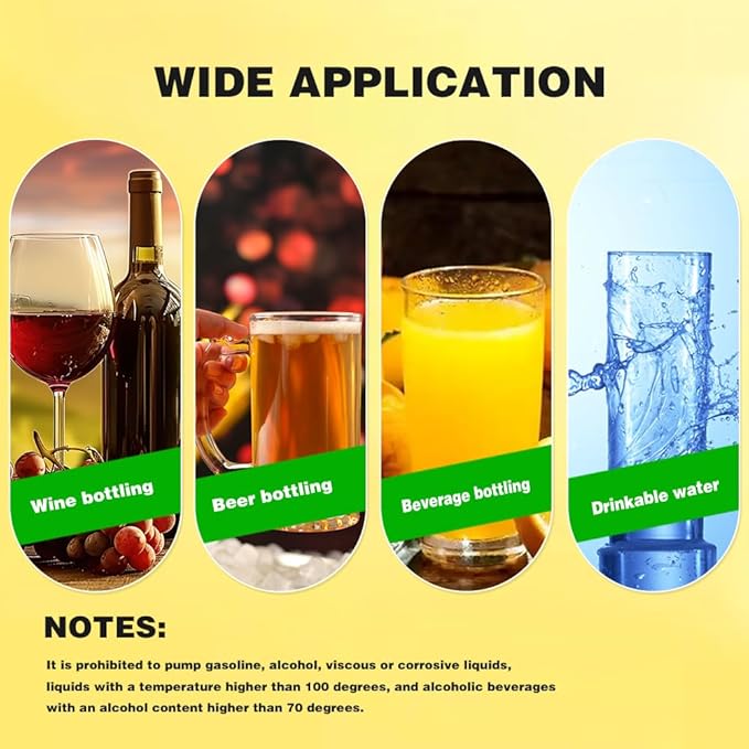 Portable USB Electric Auto siphon Self Priming Pump for Home brew Wine,Beer and Kombucha, DC 5V water Transfer Pump Kit, 2L/Min No Mess Leak,Low Noise, Food Grade 6.5FT hose
