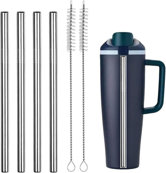Metal Straw Replacement Compatible With Owala FreeSip Sway 40oz Water Bottle，Reusable Stainless Steel Straws Fit for Owala Water Bottles