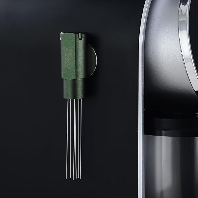Magnetic Espresso Stirrer Tool,Coffee Stirrer Tool for Barista,WDT Espresso Distribution Tool with 6 Stainless Steel Needles (Green)