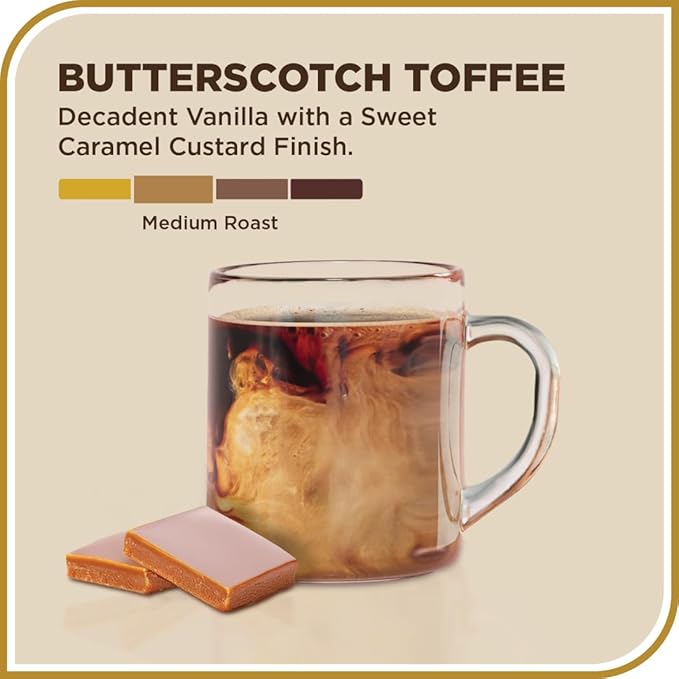 Don Francisco's Butterscotch Toffee Ground Flavored Coffee: Rich 100% Arabica Beans with Sweet Buttery Aroma - Family-Crafted for Delightful Mornings (3 x 12 oz Cans)