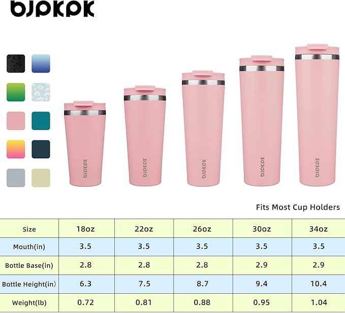 BJPKPK 26oz Tumbler With lid And Straw Stainless Steel Travel Coffee Mug Insulated Tumblers Cups,Light Pink