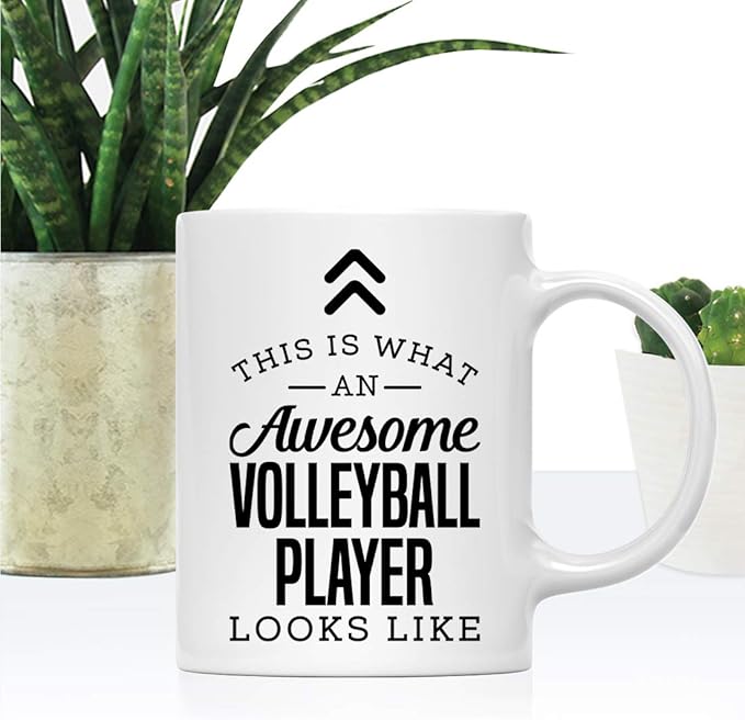 Andaz Press 11oz. Ceramic Coffee Tea Mug, This Is What an Awesome Volleyball Player Looks Like, 1-Pack, Birthday Ideas for Coworker, Includes Gift Box