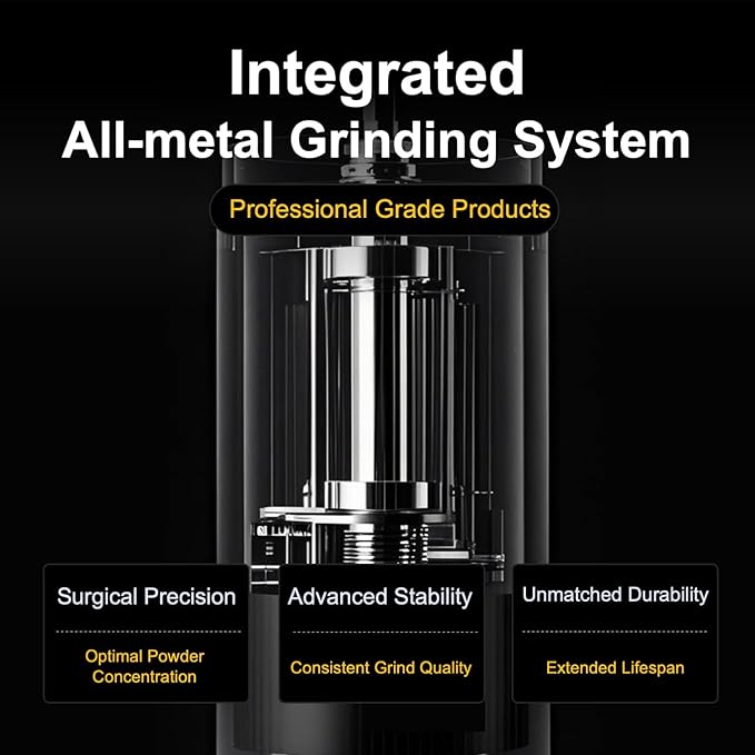 V4 Manual Coffee Grinder with Full Aluminum Alloy Body, Stainless Steel Burr for Consistent Uniform Grind,Foldable Handle, Portable Grinder for Espresso, French Press, Travel, Camping, Home