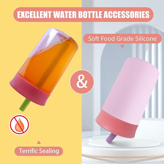 2Pack Silicone Straw Replacement for Owala Water Bottle & Tumbler,Leak-Proof Food Grade Kids Straw,Removable Replacement Lid Part,Dish Washer Safe,Make Kids Love Driking