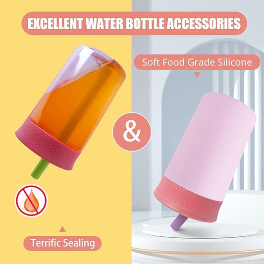 2Pack Silicone Straw Replacement for Owala Water Bottle & Tumbler,Leak-Proof Food Grade Kids Straw,Removable Replacement Lid Part,Dish Washer Safe,Make Kids Love Driking