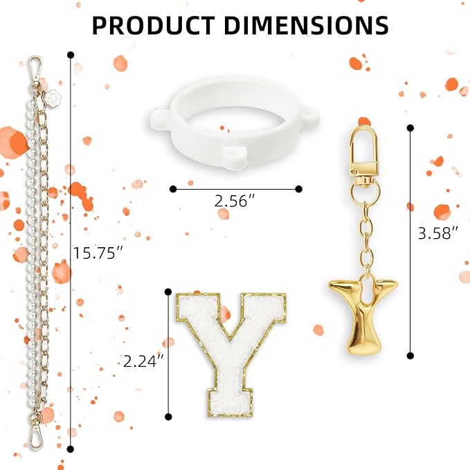 Letter Handle Strap Accessories with Cute Initial Charm Compatible with Owala Water Bottle 24oz 32oz 40oz Owala Kids