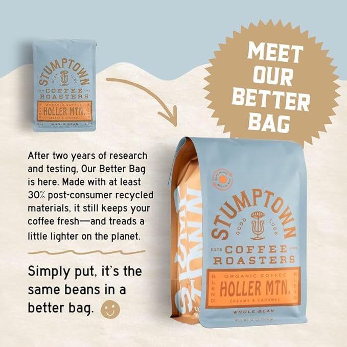 Stumptown Coffee Roasters, Medium Roast Organic Whole Bean Coffee, 100% Arabica Coffee - Holler Mountain 12 Ounce Bag with Flavor Notes of Citrus Zest, Caramel and Hazelnut