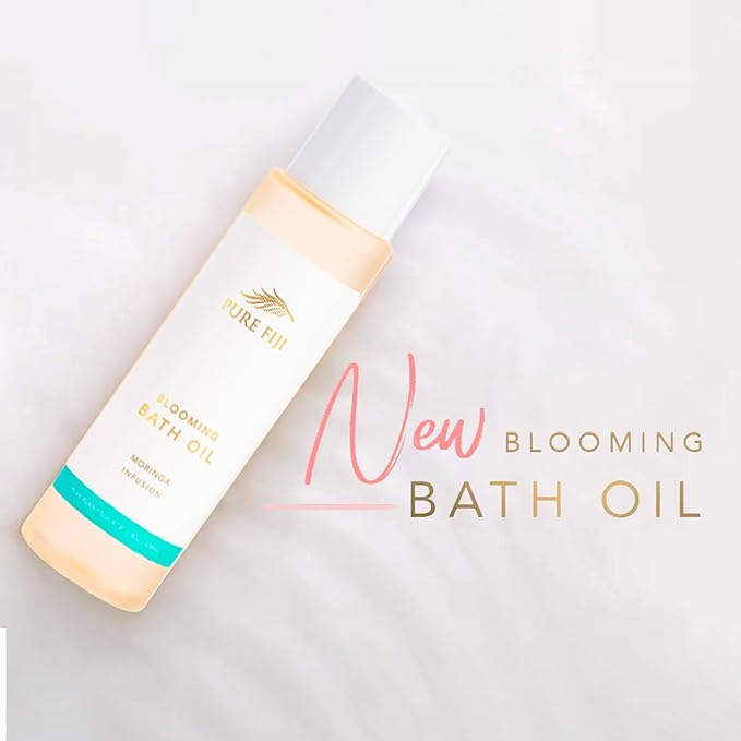 Pure Fiji Bath Oil, Conditioning Body Moisturizer with Natural Ingredients Bath Essential for Women Moisturizing Bath & Body Oil - Moringa (8oz/236ml)