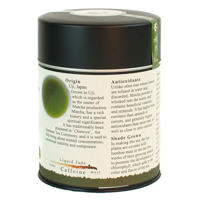 The Tao of Tea Liquid Jade Powdered Matcha Green Tea, Loose Leaf, 3 Oz