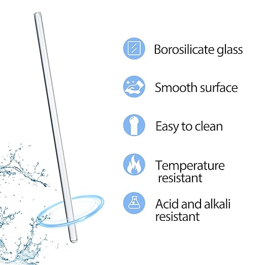 15 Pack Glass Stirring Rods: Diameter 0.196 in Length 8 in Glass Stir Sticks, Borosilicate Glass Stirring Rod for Mixing Lab