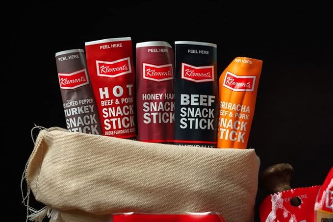 Jerky.com XXL Meat Sticks Gift Bag | 52 Piece Gift Basket with Beef Sticks, Pork, Turkey, Ham & Cheese | Over 2 lbs of High Protein Meat Snacks | Beef Jerky Gifts for Men