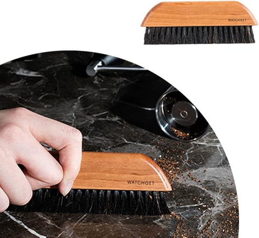 watchget Coffee Grinder Cleaning Brush, Wood Handle Espresso Brush Cleaner, Espresso Machine Cleaning Brush, Barista Brush for Countertop, Natural Bristle Coffee Bar Brush, Coffee Cleaning Tool
