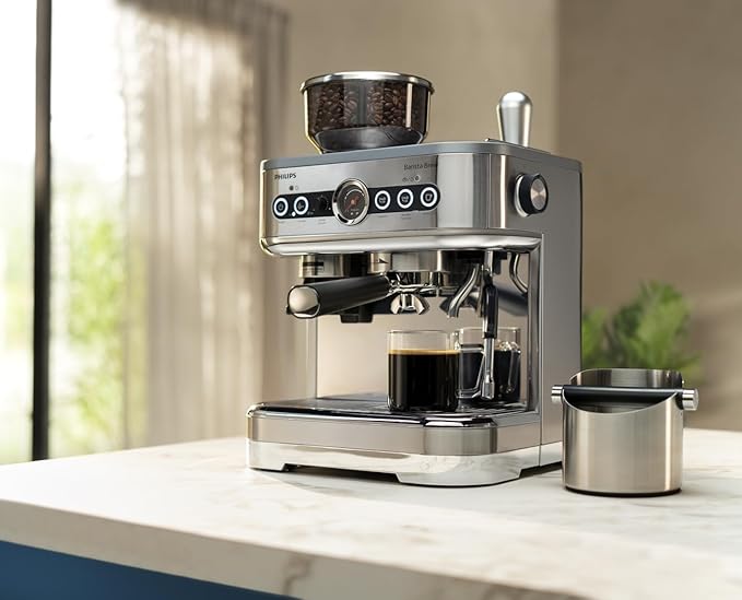 Philips Temperature Perfection Milk Jug - Integrated Temperature Indicator, Smooth Microfoam, Stainless Steel, 450ml Capacity, Perfect for Latte Art, Espresso Accessory (CA8012/10)