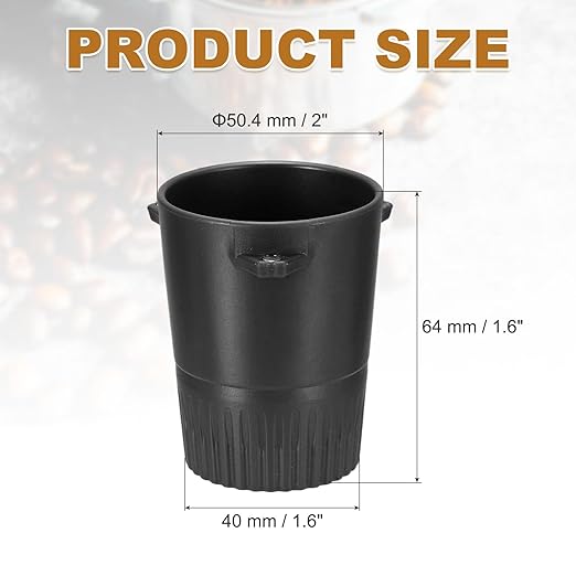 uxcell 51/53 mm Espresso Coffee Dosing Cup, Espresso Machine Accessories Cup for Home Commercial Precision Control Coffee Machine Grinder, Black