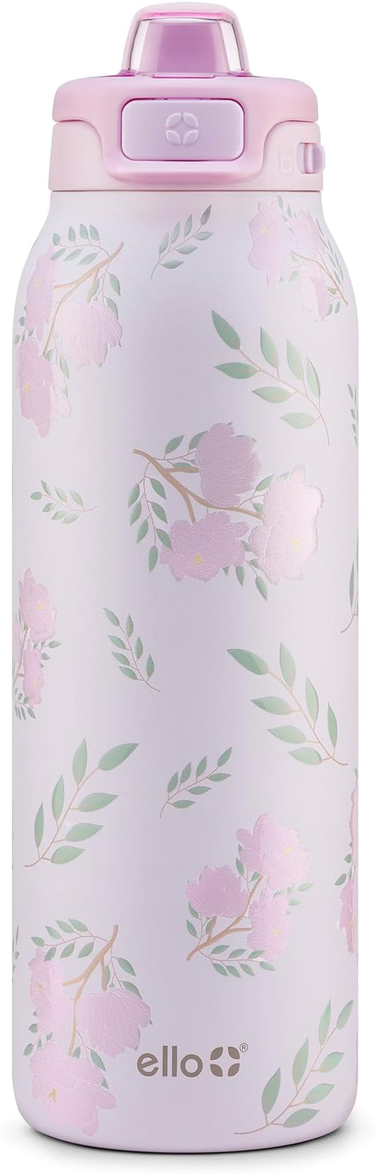 Ello Pop & Fill Insulated Stainless Steel Water Bottle with Quick Fill Lid, Leakproof Locking, Sip or Chug Spout, BPA-Free, Double Wall Vacuum Insulated for Sports, Travel & School- 22oz / 32oz / 40oz