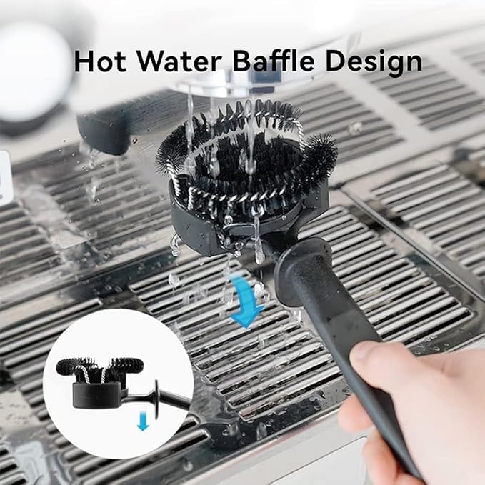 watchget Espresso Coffee Machine Cleaning Brush Espresso Group Head Cleaning Brush Detachable 360°Nylon Bristles Espresso Machine Cleaning Tool V2 51mm