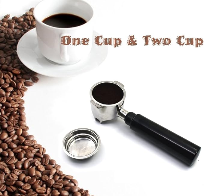 50mm Dual Wall Filter Basket Filter One Cup and BES820XL/205 Two Cup for Br ESP8XL 800ESXL BES820XL ESP6SXL BES250XL and Espresso Maker EM-100 (2 Pack)