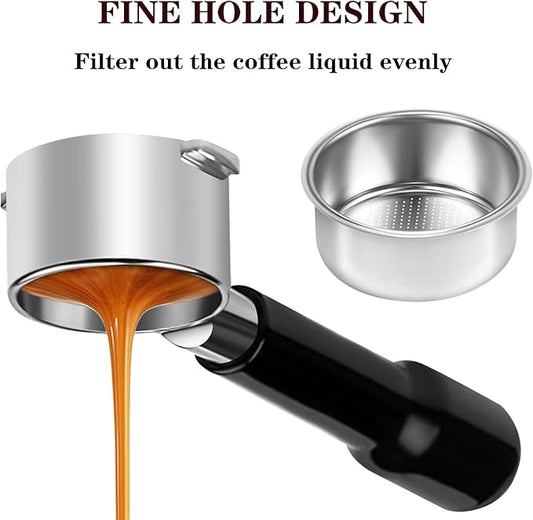 58mm Bottomless Portafilter, Professional Stainless Steel Portafilter 2 Ears for 58 Gaggia Machines Stainless Steel Basket Included Espresso Machine Accessories