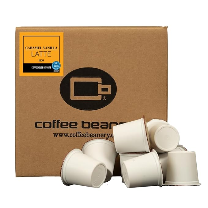 Caramel Vanilla Latte Decaf Coffee Pods by Coffee Beanery | 192ct Bulk Flavored Decaf Coffee Pods Medium Roast Coffee