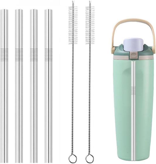 Metal Straw Replacement Compatible With Owala FreeSip Sway 30oz Water Bottle，Reusable Stainless Steel Straws Fit for Owala Water Bottles