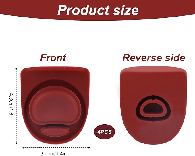 4pcs Bottle Replacement Stopper, Bottle Gasket Silicone Plug Accessories for Owala FreeSip 24oz 32oz, Water Bottle Top Lid Parts for Owala 19/24/32/40oz BPA-Free Seal Bottle Cap Mouth (Dark Red)