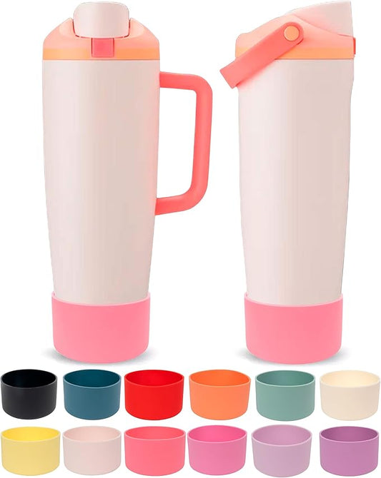 Silicone Boot for Owala 30oz & 40oz FreeSip Sway Bottles & Tumblers - Non-Slip, Scratch-Resistant, Stability Enhancer, Available in 12 Colors (Vintage Rose)