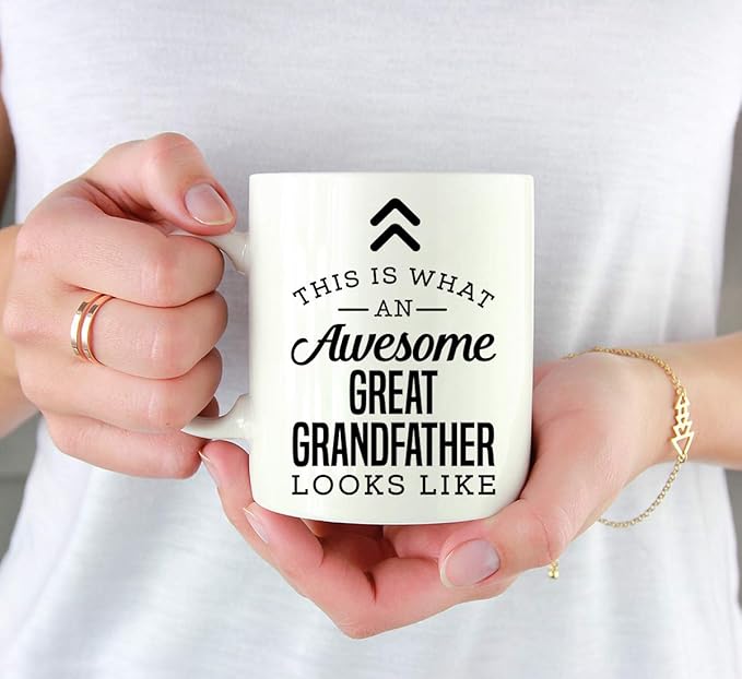 Andaz Press 11oz. Ceramic Coffee Tea Mug Thank You Gift, This is What an Awesome Great Grandfather Looks Like, 1-Pack, Birthday Christmas Gift Ideas Coworker Him Her, Includes Gift Box