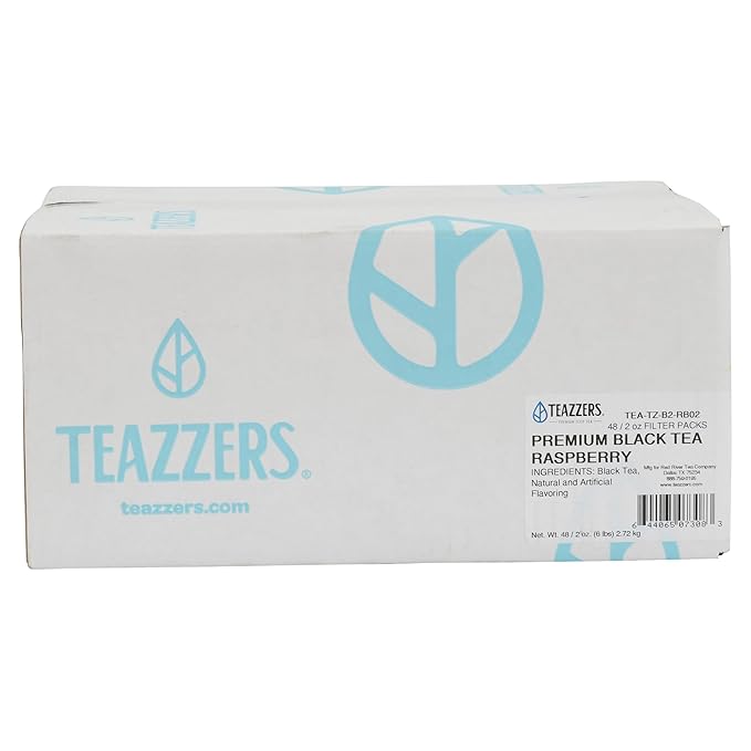 Teazzers Premium All-Natural Black Tea Bags– Great for Foodservice Commercial Ice Tea Brewers | Unsweetened USA-Made Bulk Green Tea for Restaurants, Cafés & Home Brewing (2 Ounce, 48 Count)