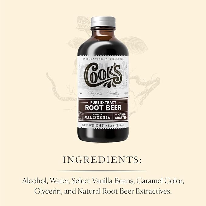 Cook's, Root Beer Extract Flavoring, For Root Beer Making and Baking, 32 Ounce