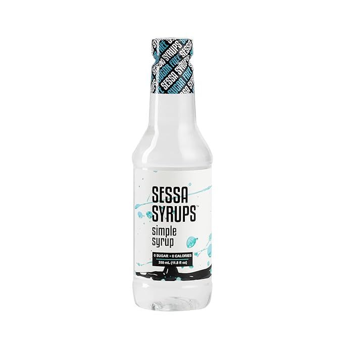 Sessa Syrups Sugar Free Simple Syrup - 11.8 Fl Oz - Keto-Friendly, Zero Calorie, Gluten-Free - Natural Flavoring for Coffee, Tea, Cocktails, and More